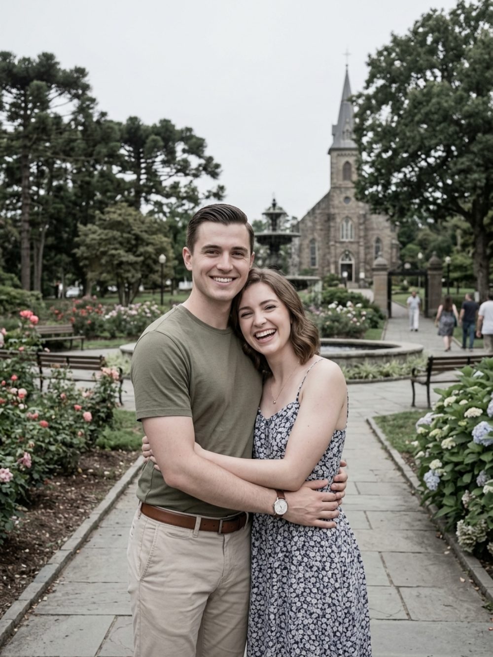 Foto de casal em jardim — foto original